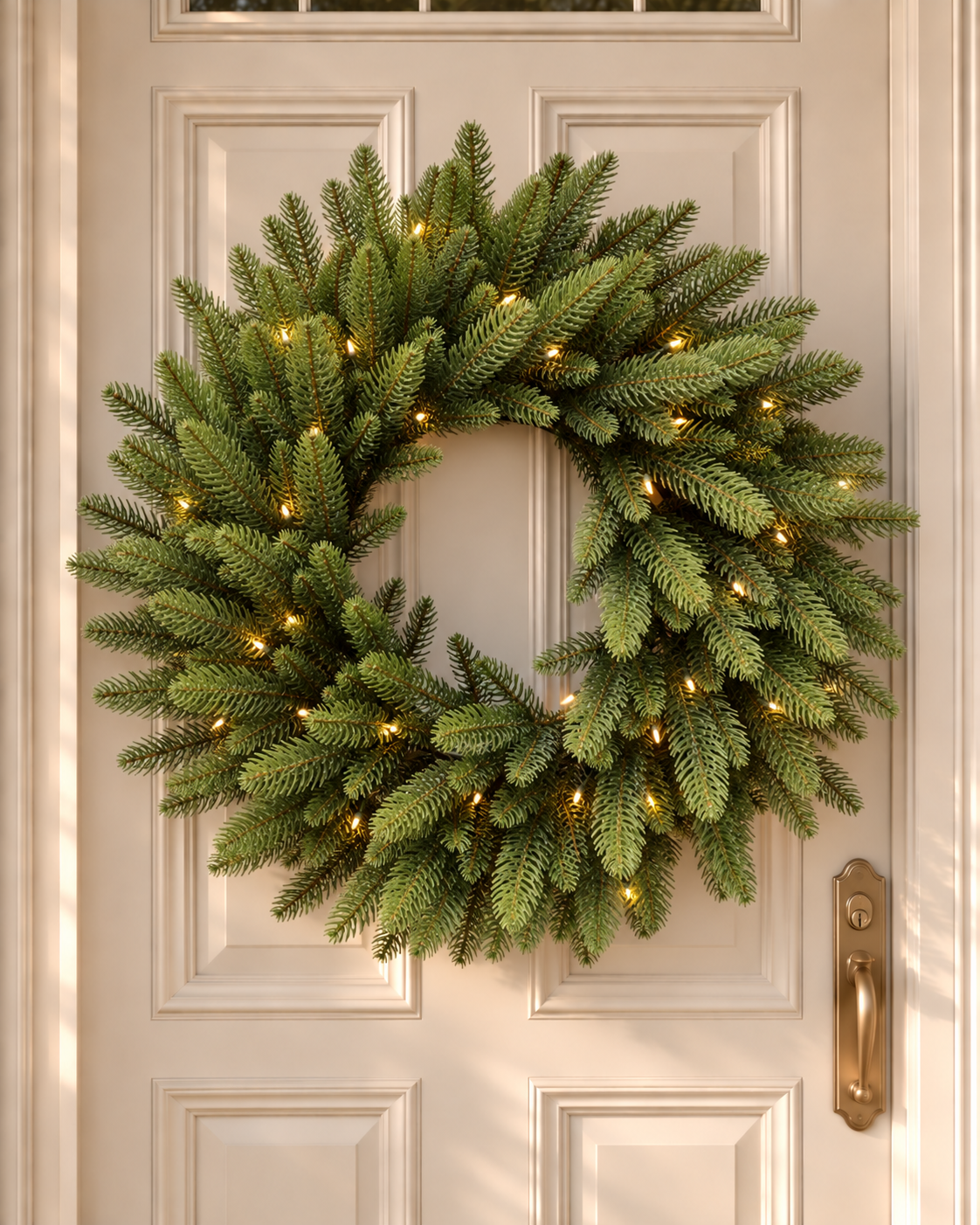 Couronne de Noël lumineuse en sapin artificiel Alpea - Vert