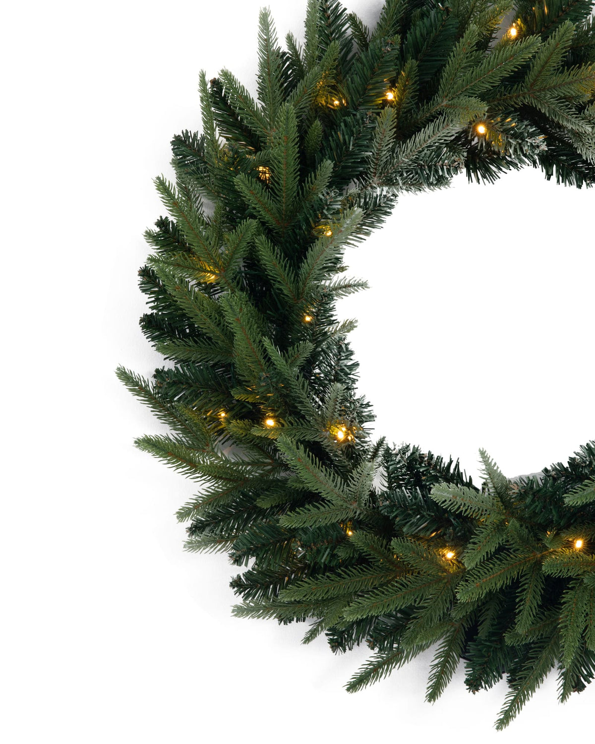 Couronne de Noël lumineuse en sapin artificiel Elvara - Vert
