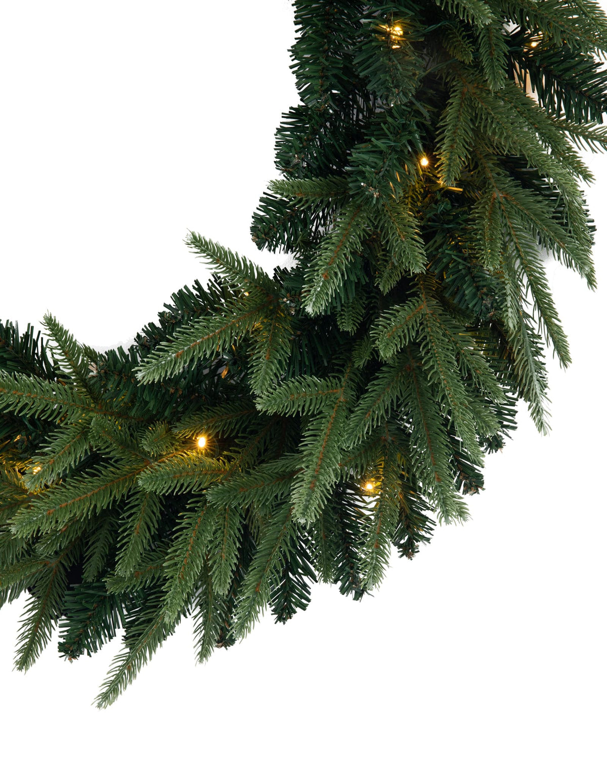 Couronne de Noël lumineuse en sapin artificiel Elvara - Vert