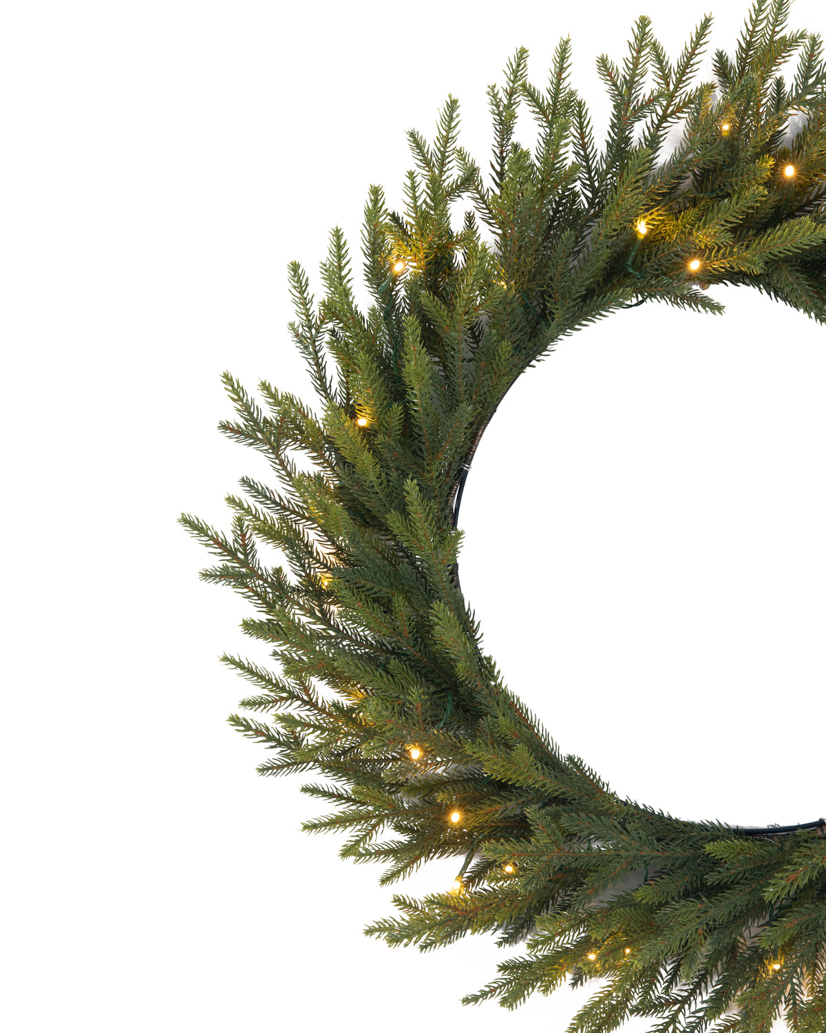 Couronne de Noël lumineuse en sapin artificiel Montara - Vert