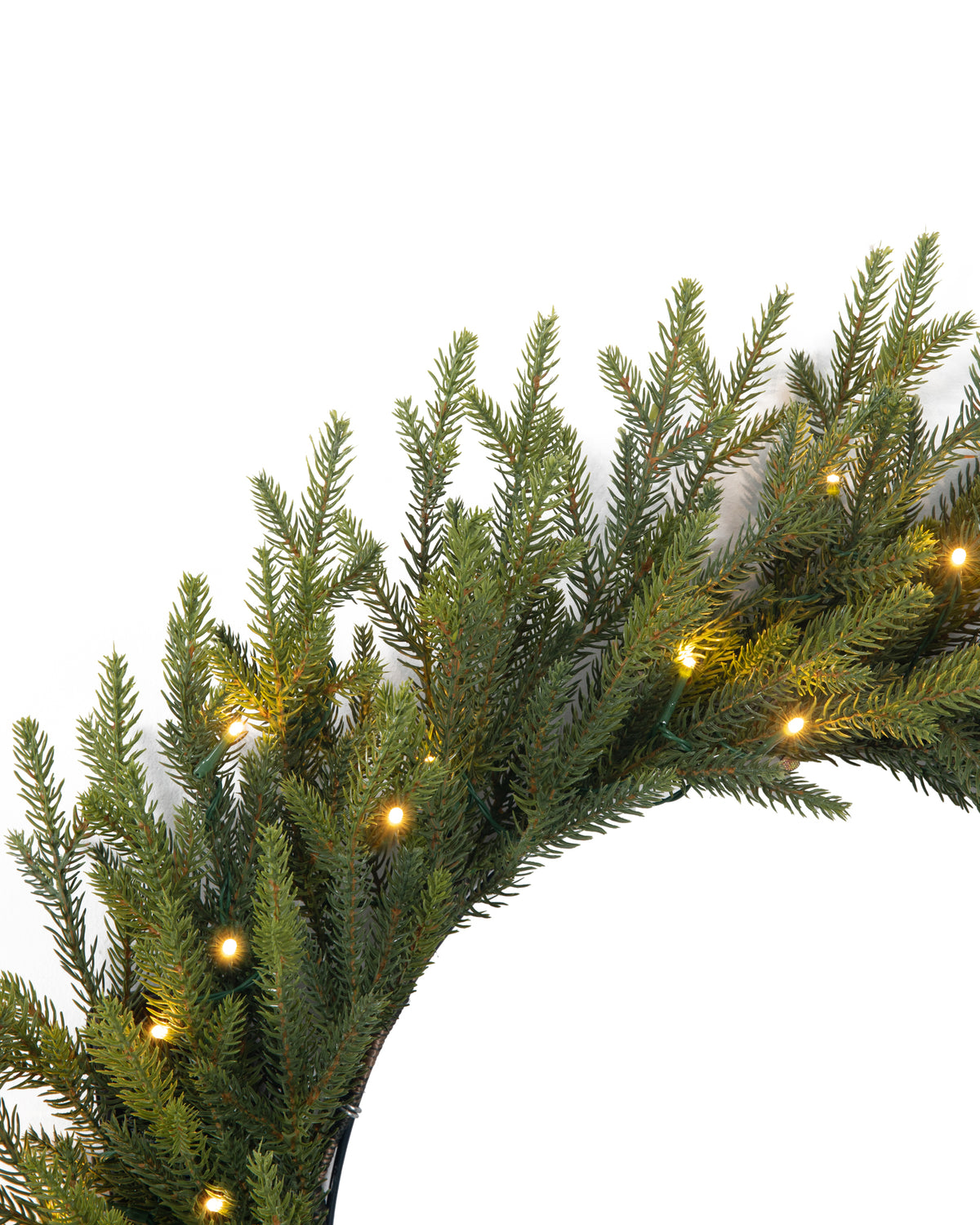 Couronne de Noël lumineuse en sapin artificiel Montara - Vert