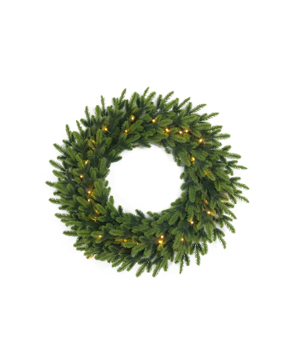 Couronne de Noël lumineuse en sapin artificiel Valtera - Vert