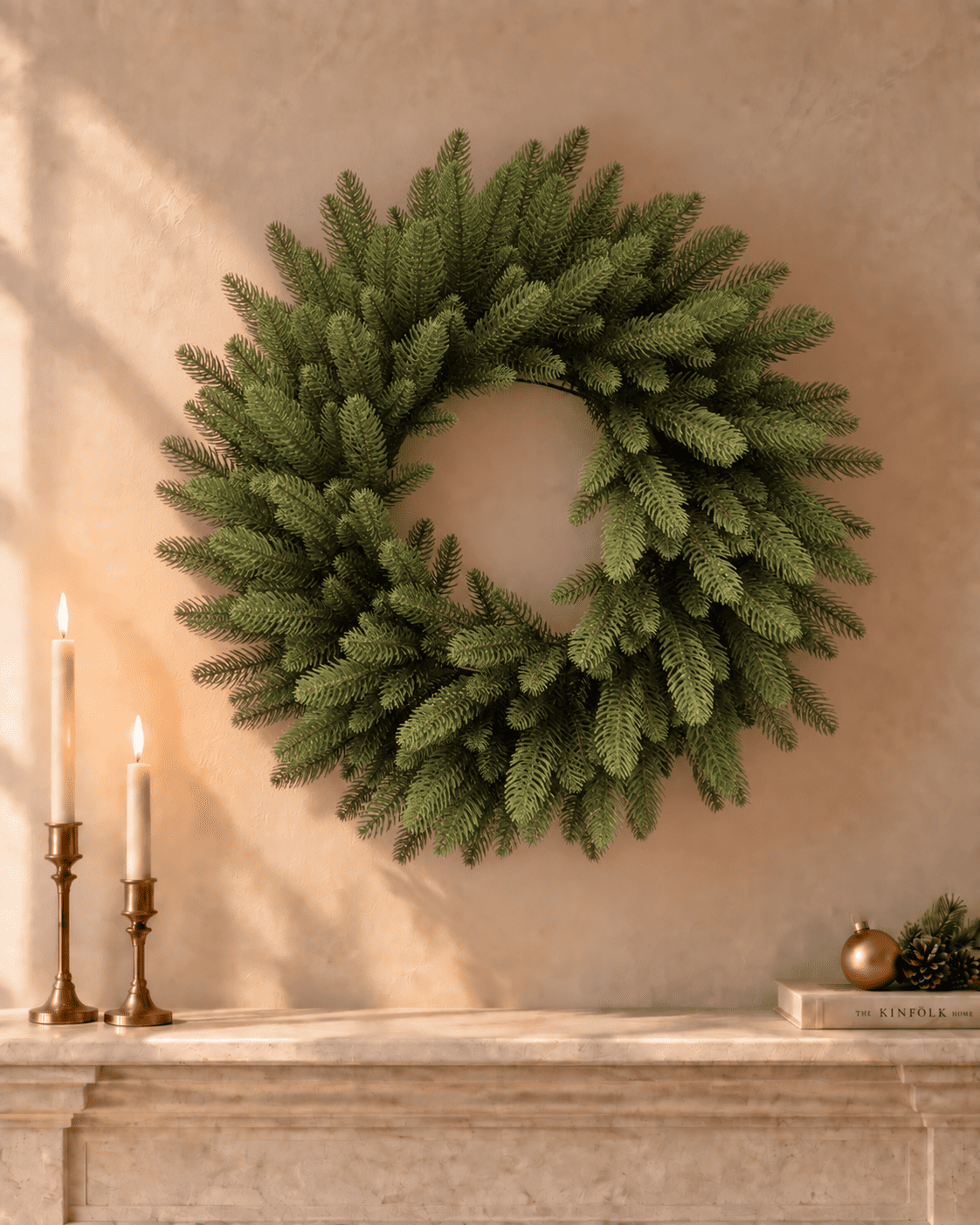 Couronne de Noël en sapin artificiel Alpea - Vert