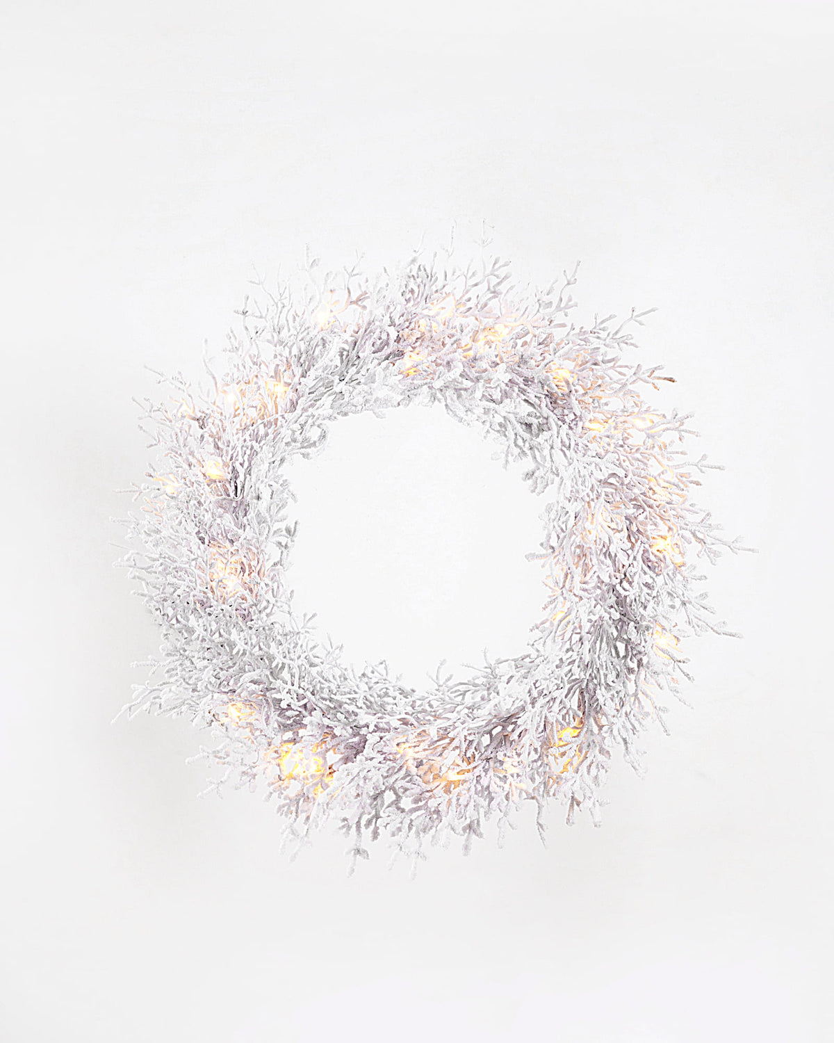 Couronne de Noël lumineuse en sapin artificiel Arvela - Blanc
