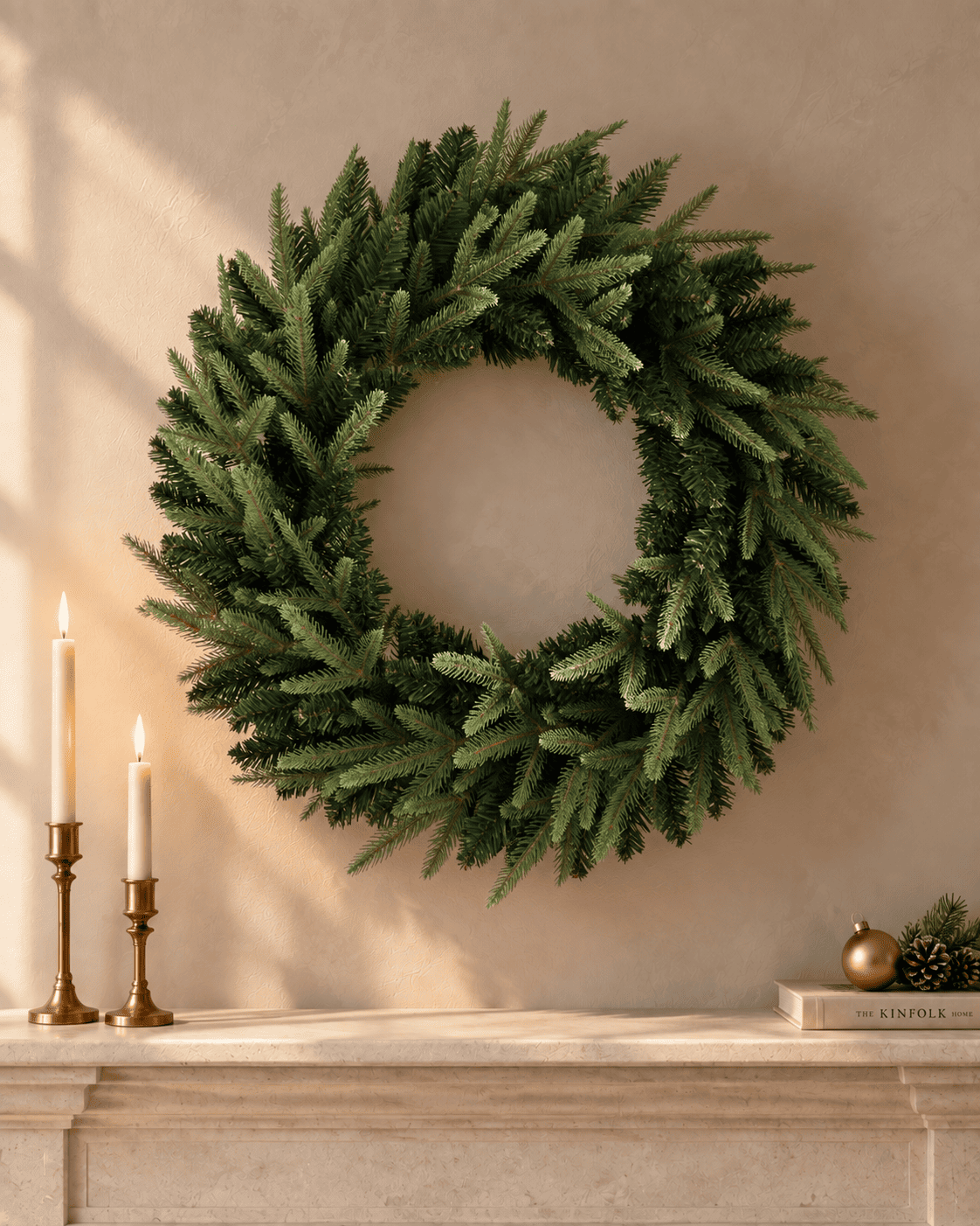 Couronne de Noël en sapin artificiel Elvara - Vert