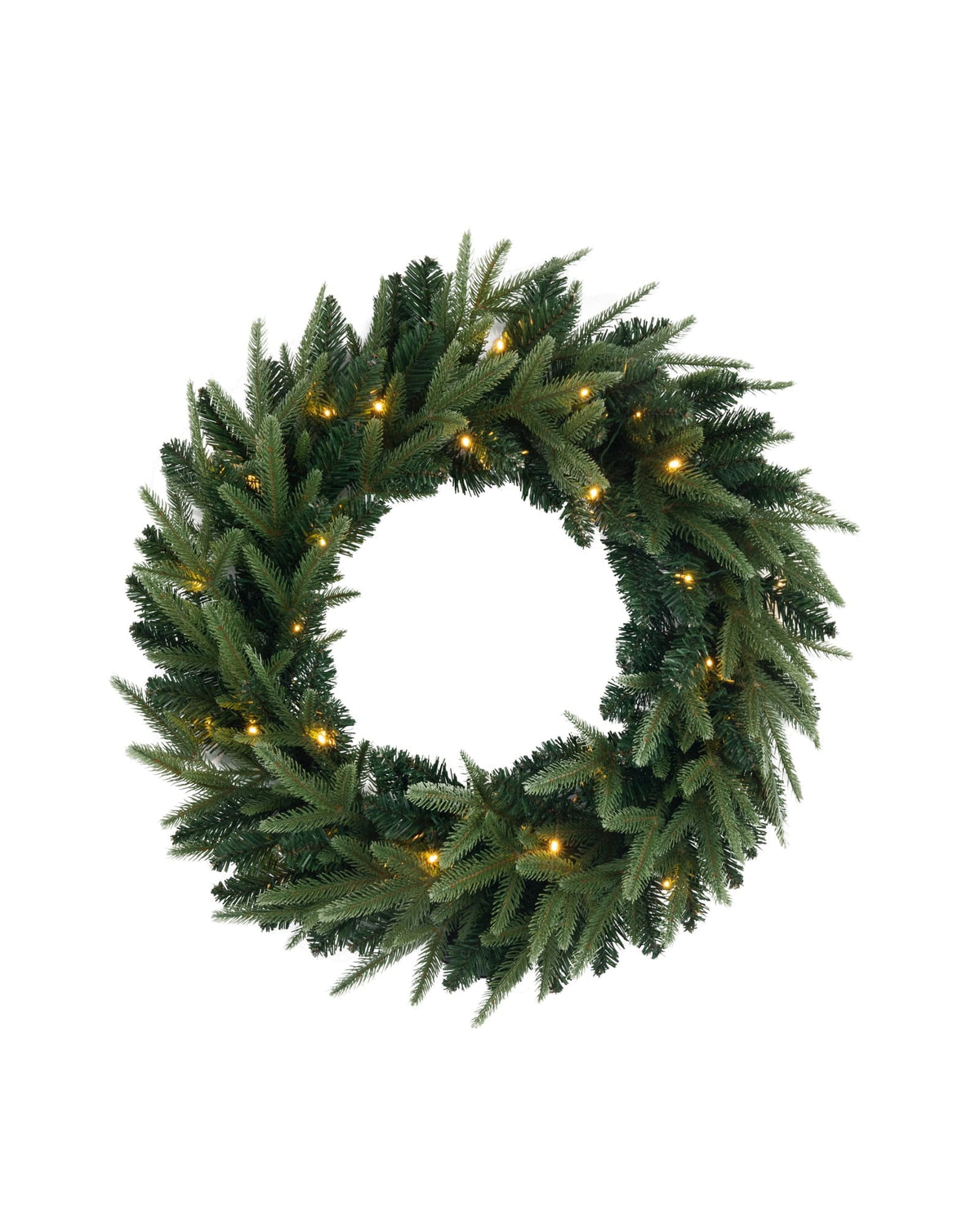 Couronne de Noël lumineuse en sapin artificiel Elvara - Vert