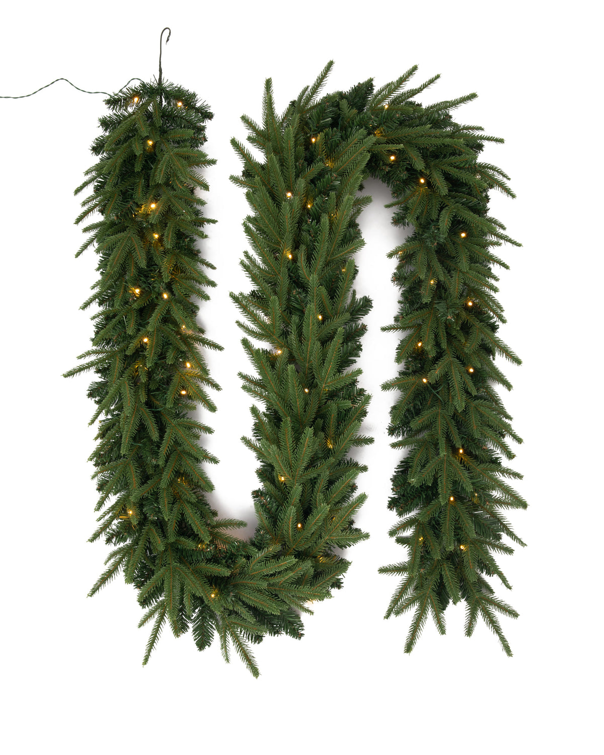 Guirlande de Noël lumineuse en sapin artificiel Elvara - Vert