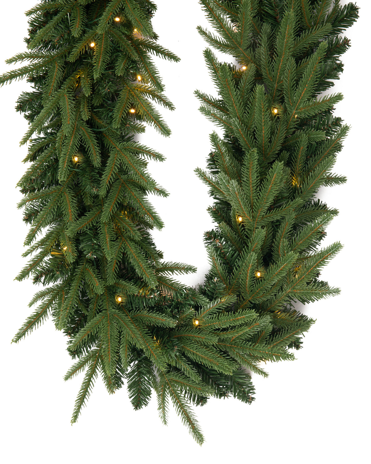 Guirlande de Noël lumineuse en sapin artificiel Elvara - Vert