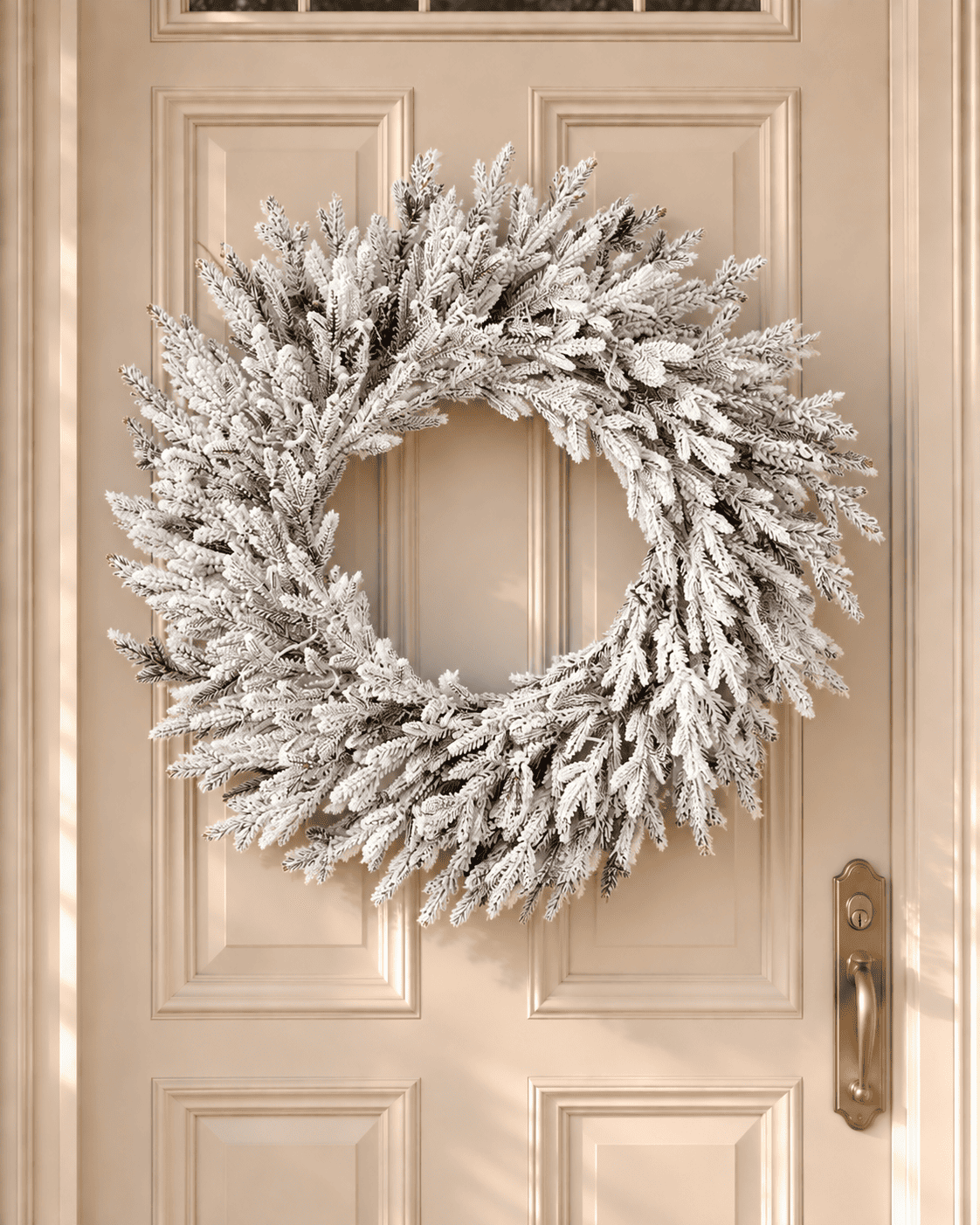 Couronne de Noël en sapin artificiel Montara - Vert enneigé