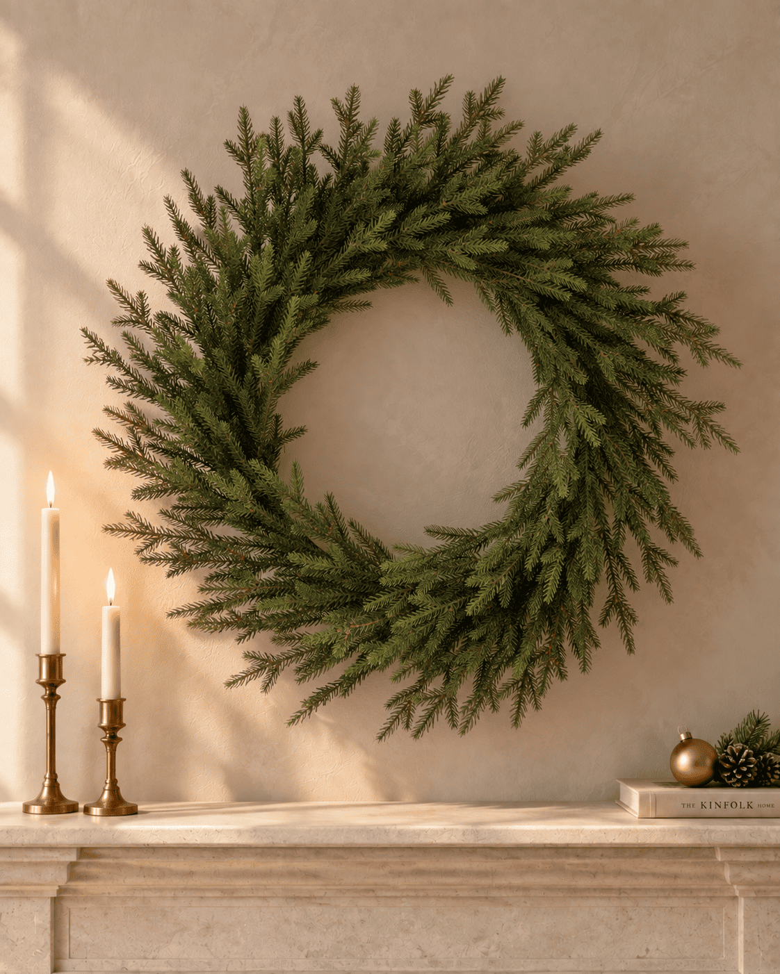 Couronne de Noël en sapin artificiel Montara - Vert