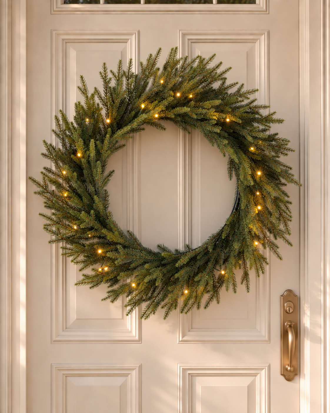 Couronne de Noël lumineuse en sapin artificiel Montara - Vert
