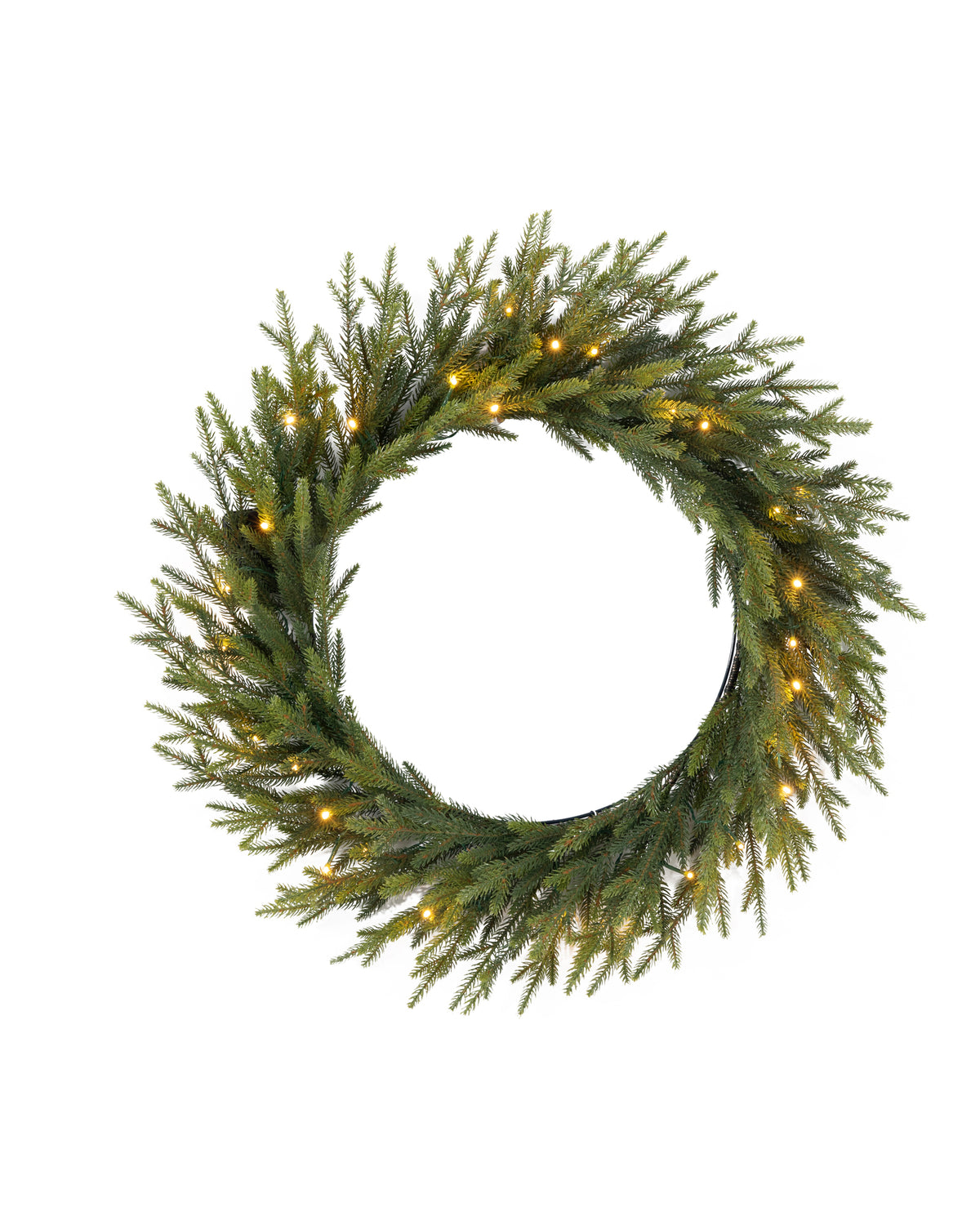Couronne de Noël lumineuse en sapin artificiel Montara - Vert