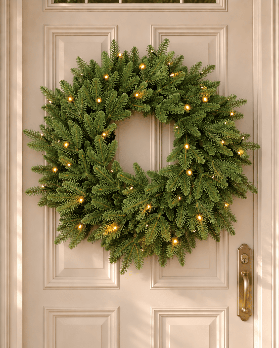 Couronne de Noël lumineuse en sapin artificiel Norwald - Vert