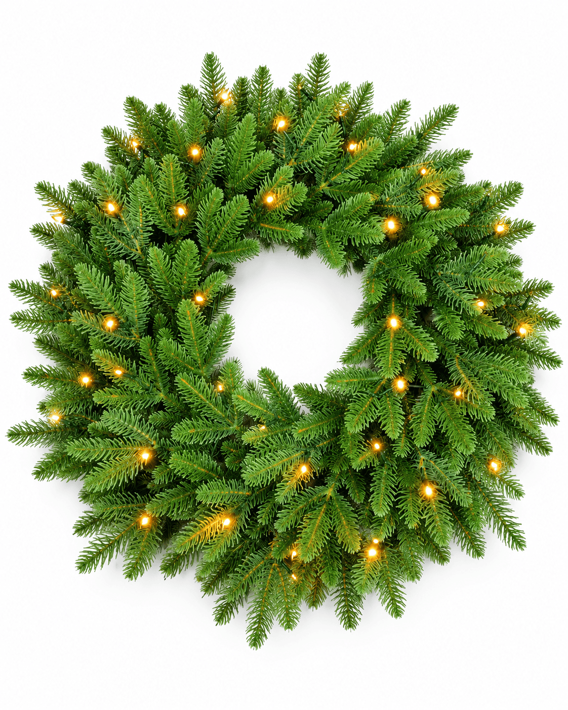 Couronne de Noël lumineuse en sapin artificiel Norwald - Vert