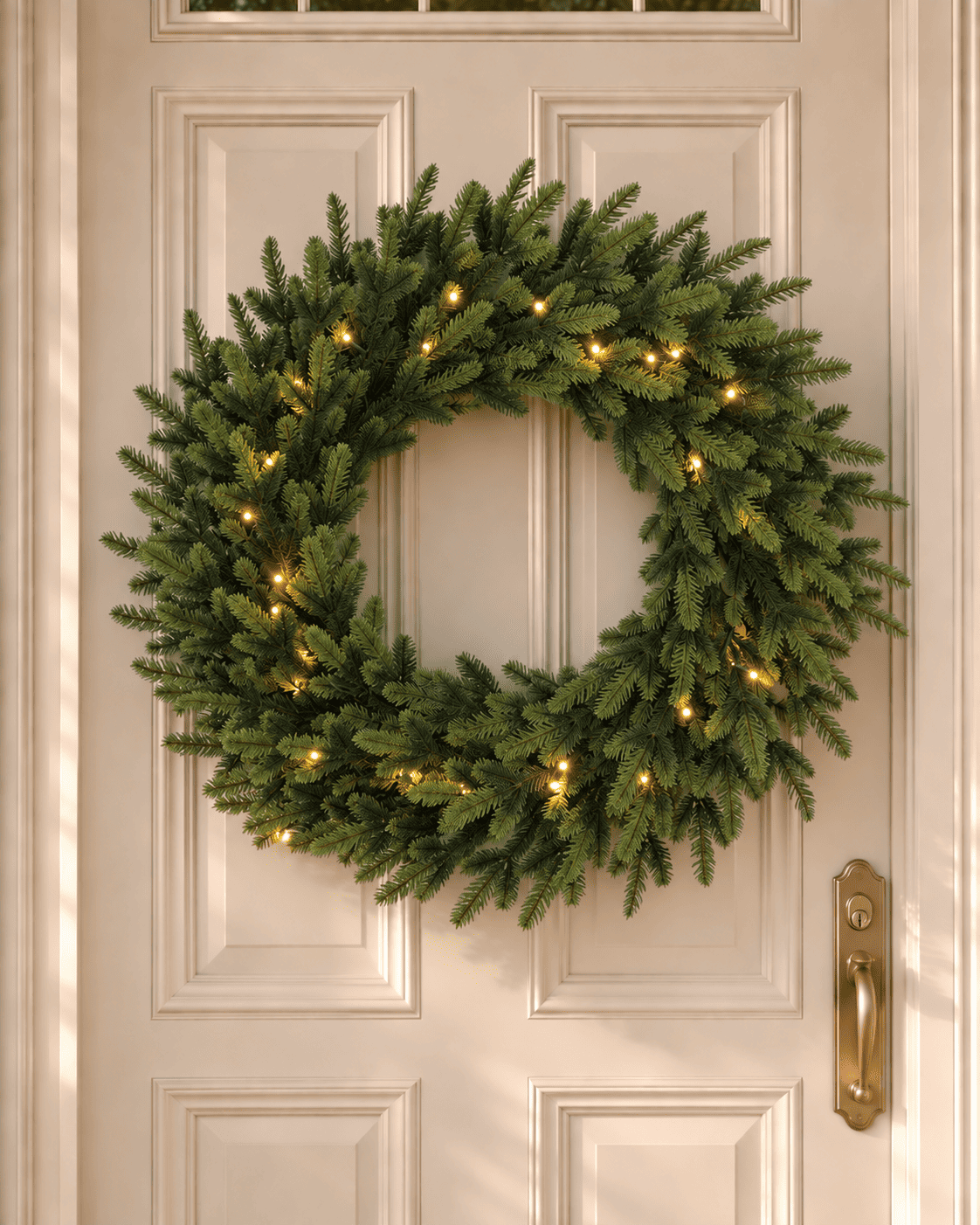 Couronne de Noël lumineuse en sapin artificiel Valtera - Vert