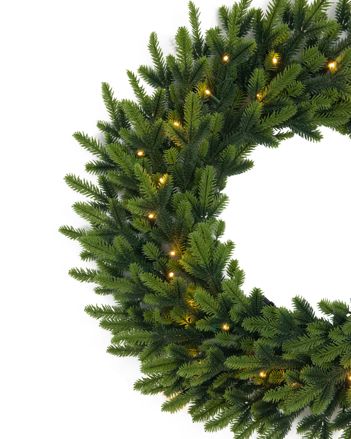 Couronne de Noël lumineuse en sapin artificiel Valtera - Vert